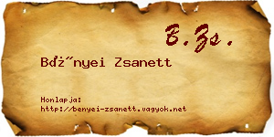 Bényei Zsanett névjegykártya